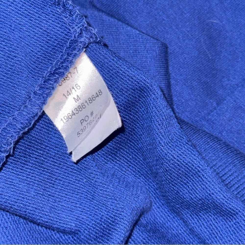 ellos Plus Size French Terry Zip Pocket Tunic Top 14/16 Blue, 3/4 Sleeves​​​ - Picture 13 of 14